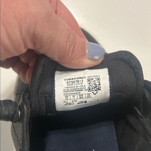 Sperry Black Sneakers with White Soles / Like New - Picture 4 of 5
